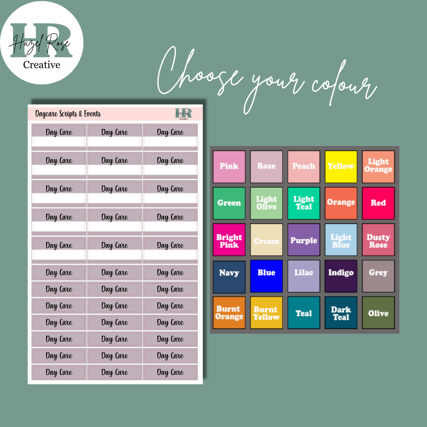 Daycare script header and events box