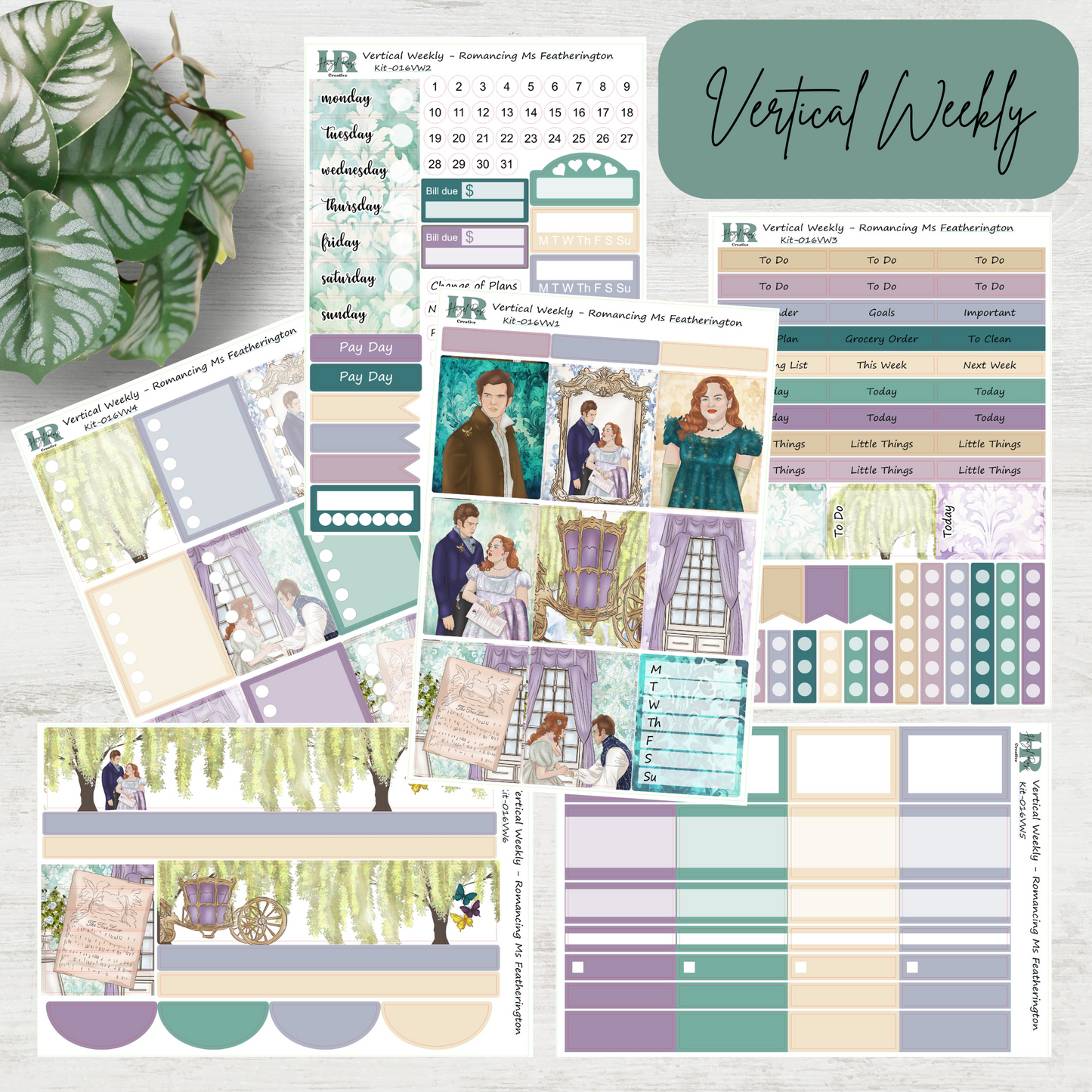 Vertical Weekly Sticker Kit - Romancing Ms Featherington