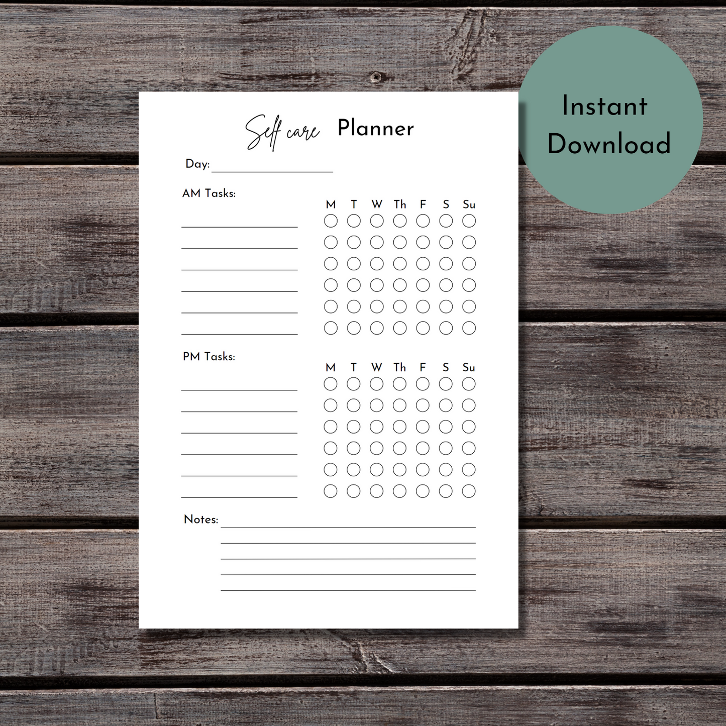 Printable Self Care planner page - Digital Planner - Goodnotes planner - Planner Inserts - A4 - A5 - Mini Happy Planner - B6