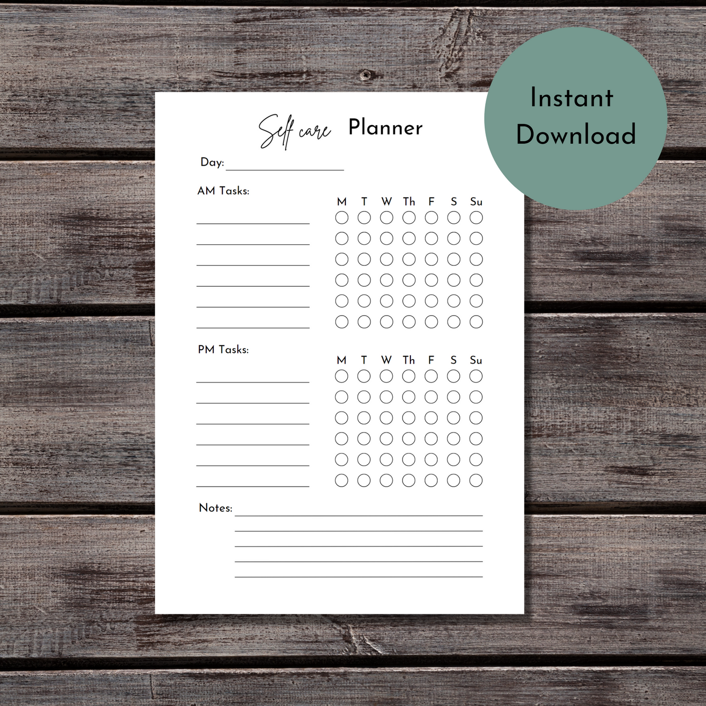 Printable Self Care planner page - Digital Planner - Goodnotes planner - Planner Inserts - A4 - A5 - Mini Happy Planner - B6