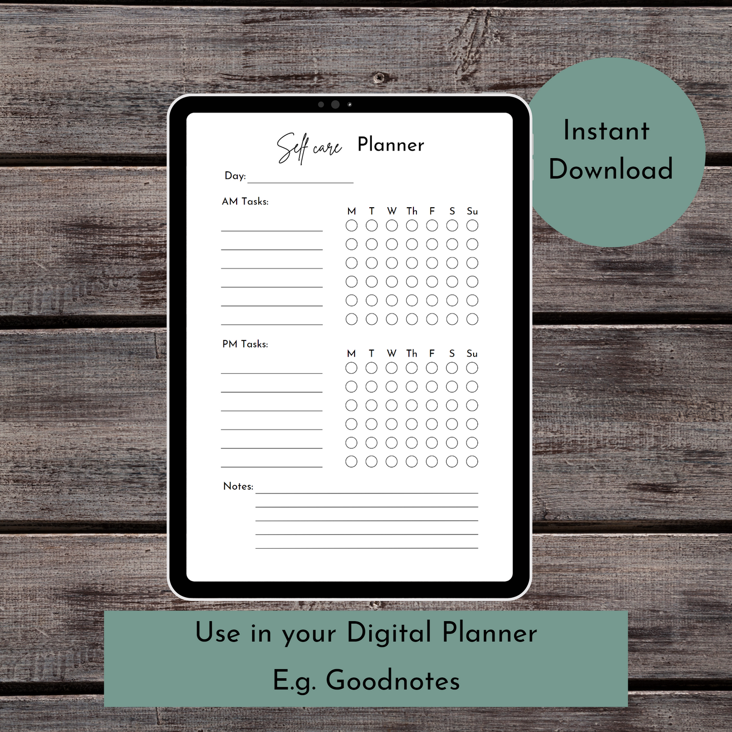 Printable Self Care planner page - Digital Planner - Goodnotes planner - Planner Inserts - A4 - A5 - Mini Happy Planner - B6