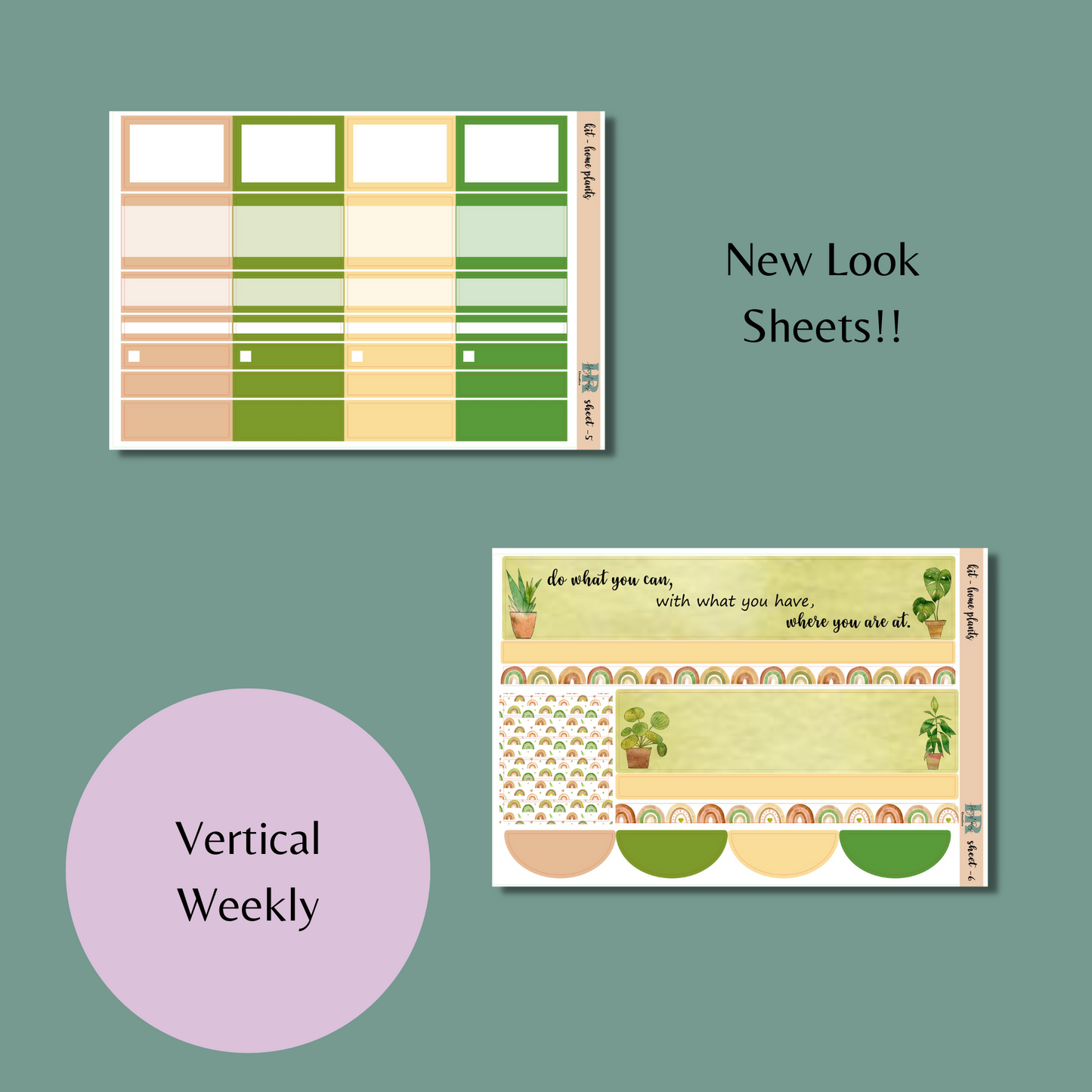 Vertical Weekly Sticker Kit - Home Plants