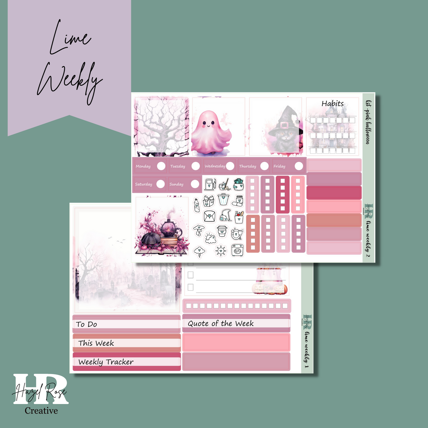 Lime Weekly Kit - Pink Halloween