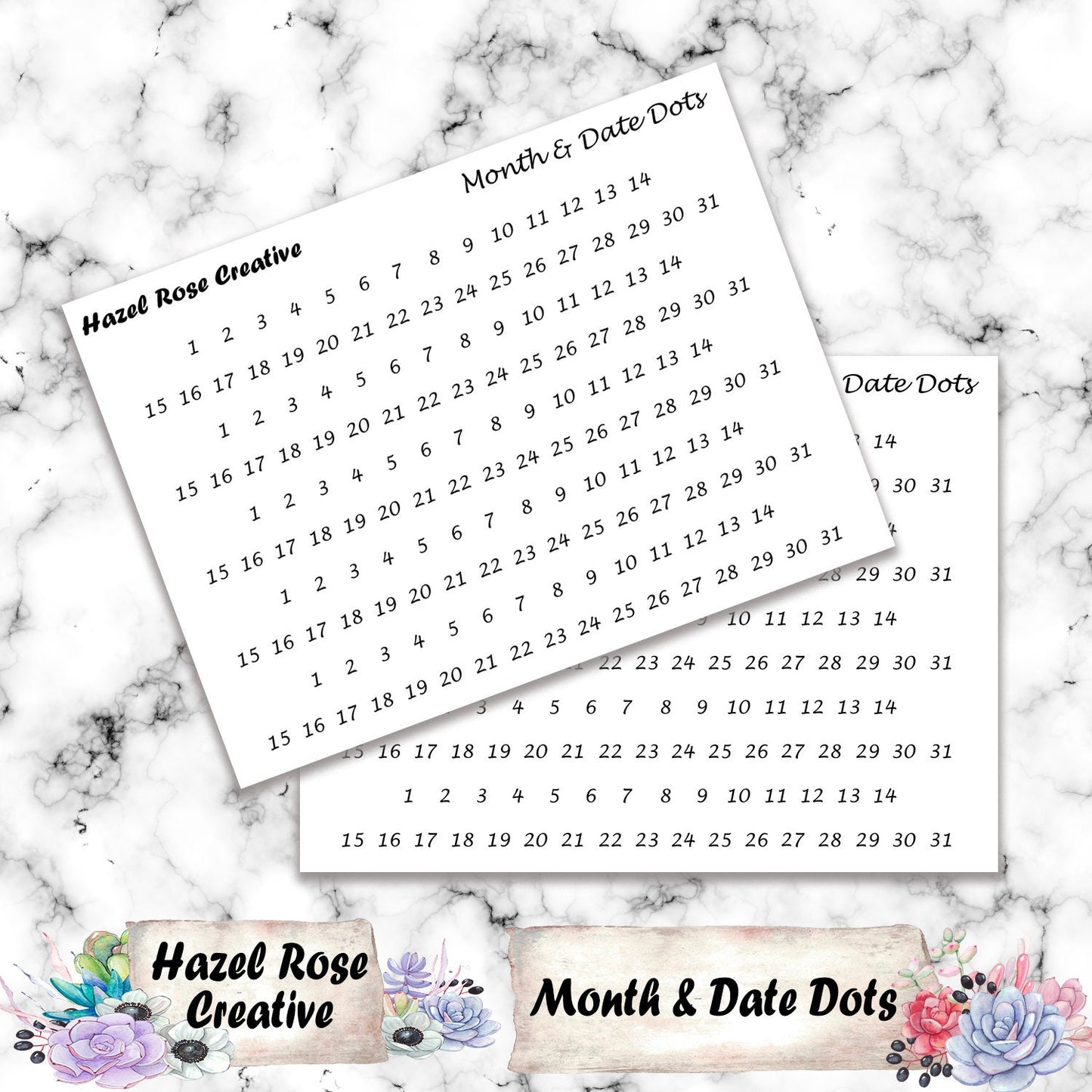 Functional Stickers - 12 Month and Date Dots