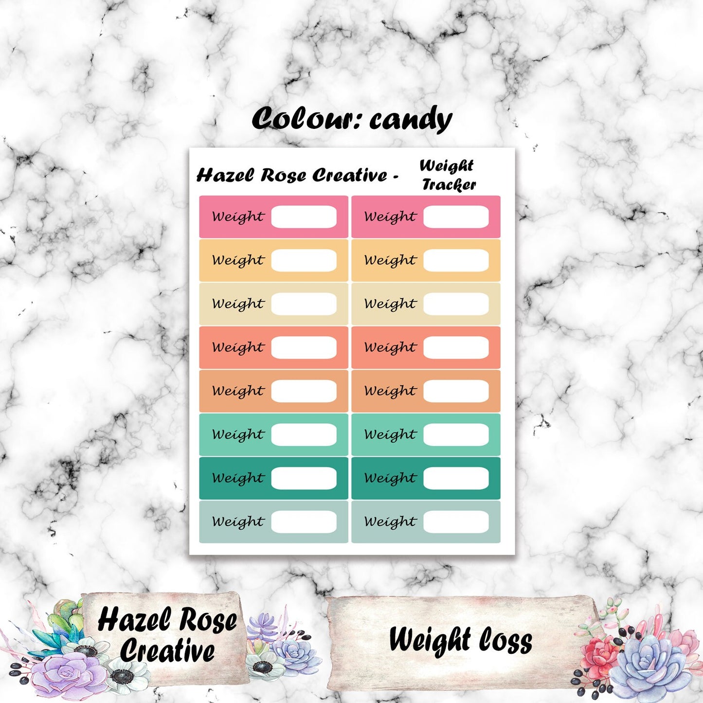 Functional Stickers - weight loss trackers - slim