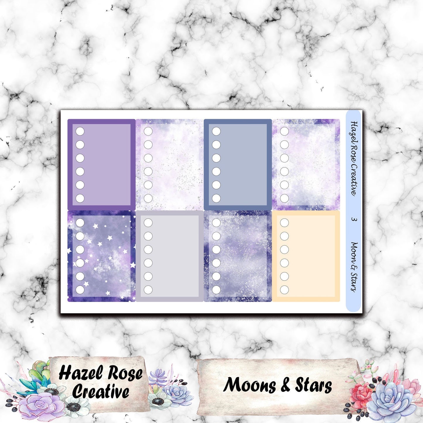 Vertical Weekly Sticker Kit - Moon & Stars