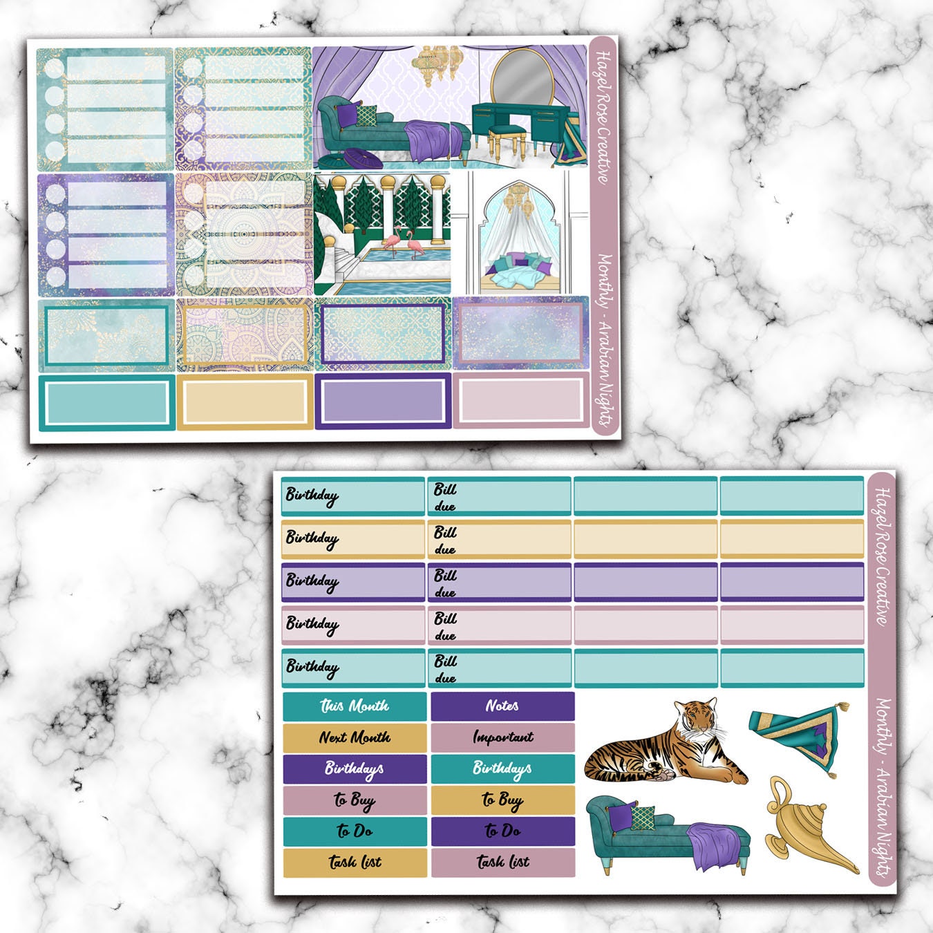 Monthly View Sticker Kit - Arabian Nights (Any Month)