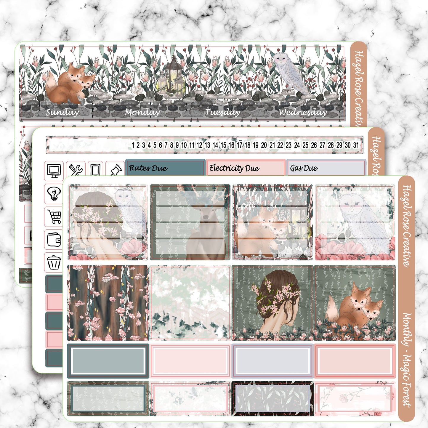 Monthly View Sticker Kit - Magic Forest