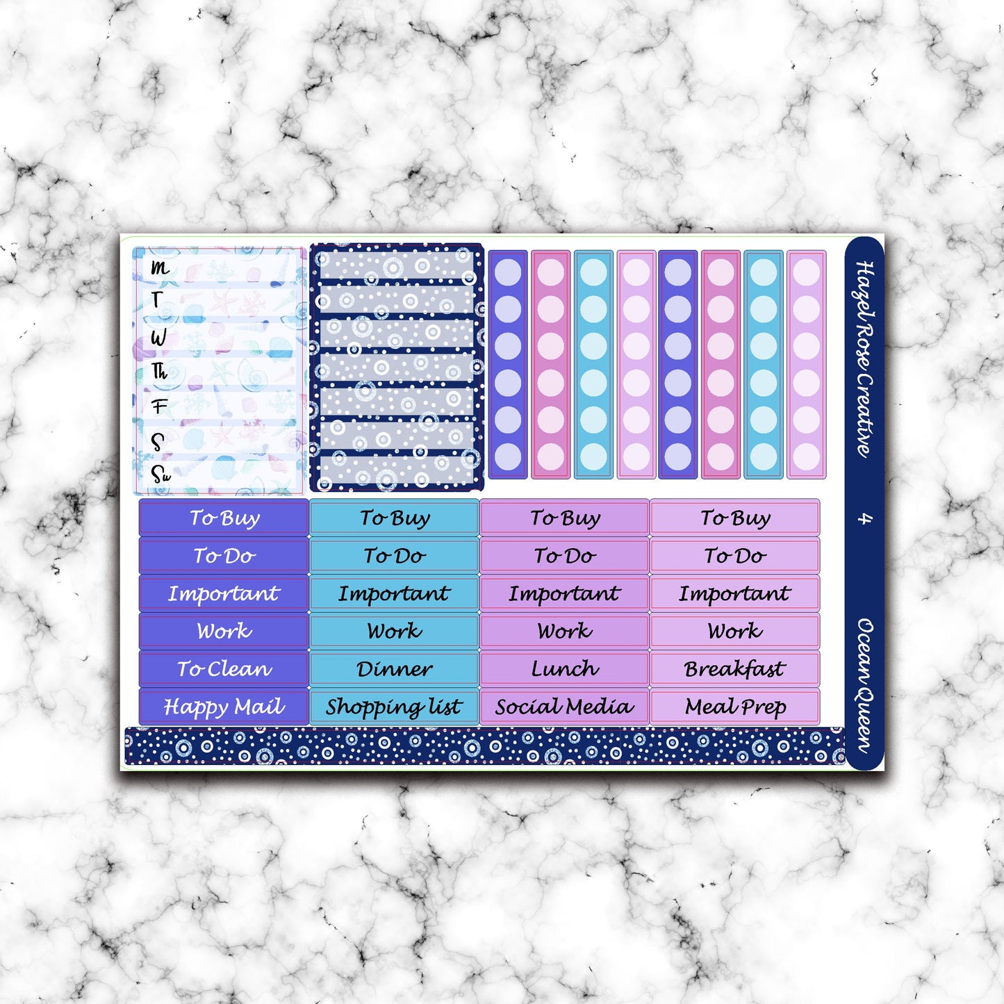 Vertical Weekly Sticker Kit - Ocean Queen