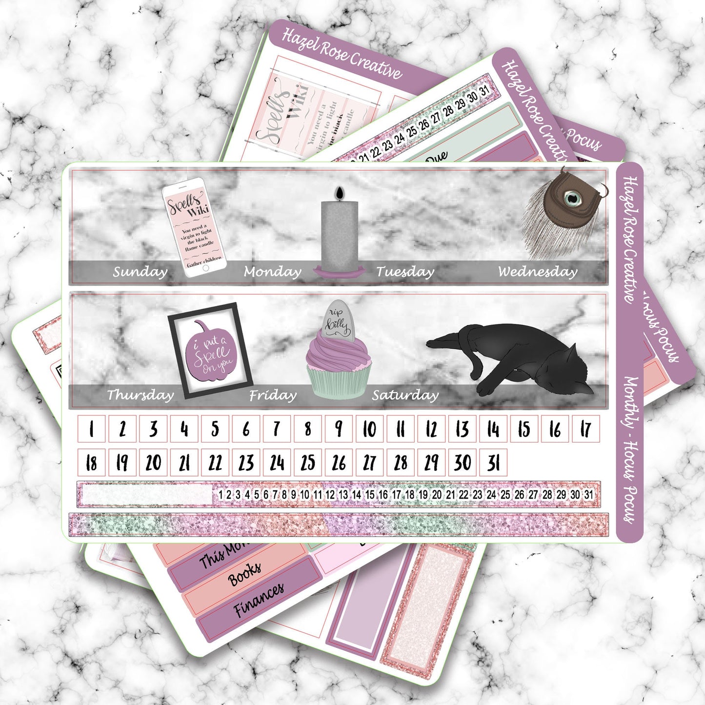 Monthly View Sticker Kit- Hocus Pocus