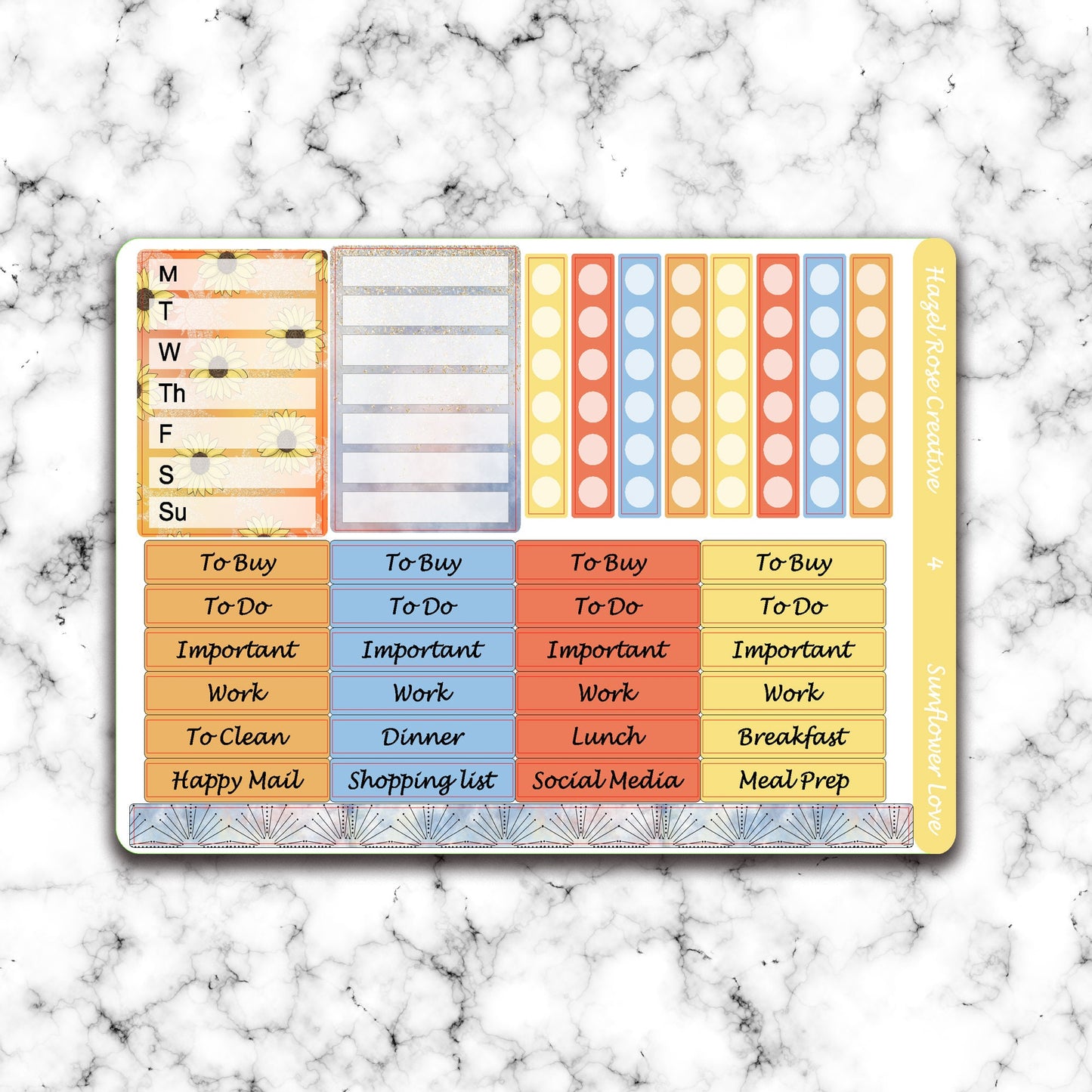 Vertical Weekly Sticker Kit - Sunflower Love