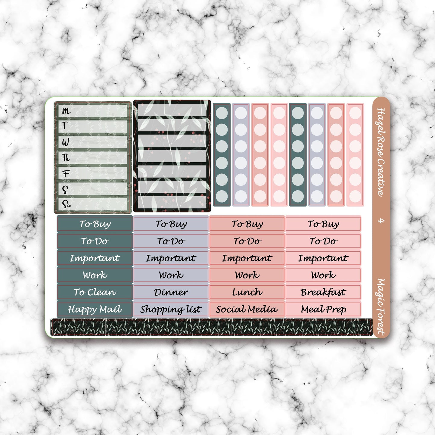 Vertical Weekly Sticker Kit - Magic Forest