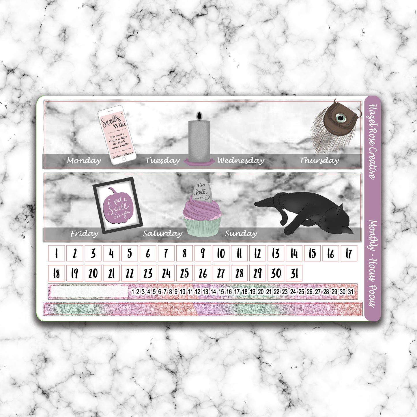 Monthly View Sticker Kit- Hocus Pocus