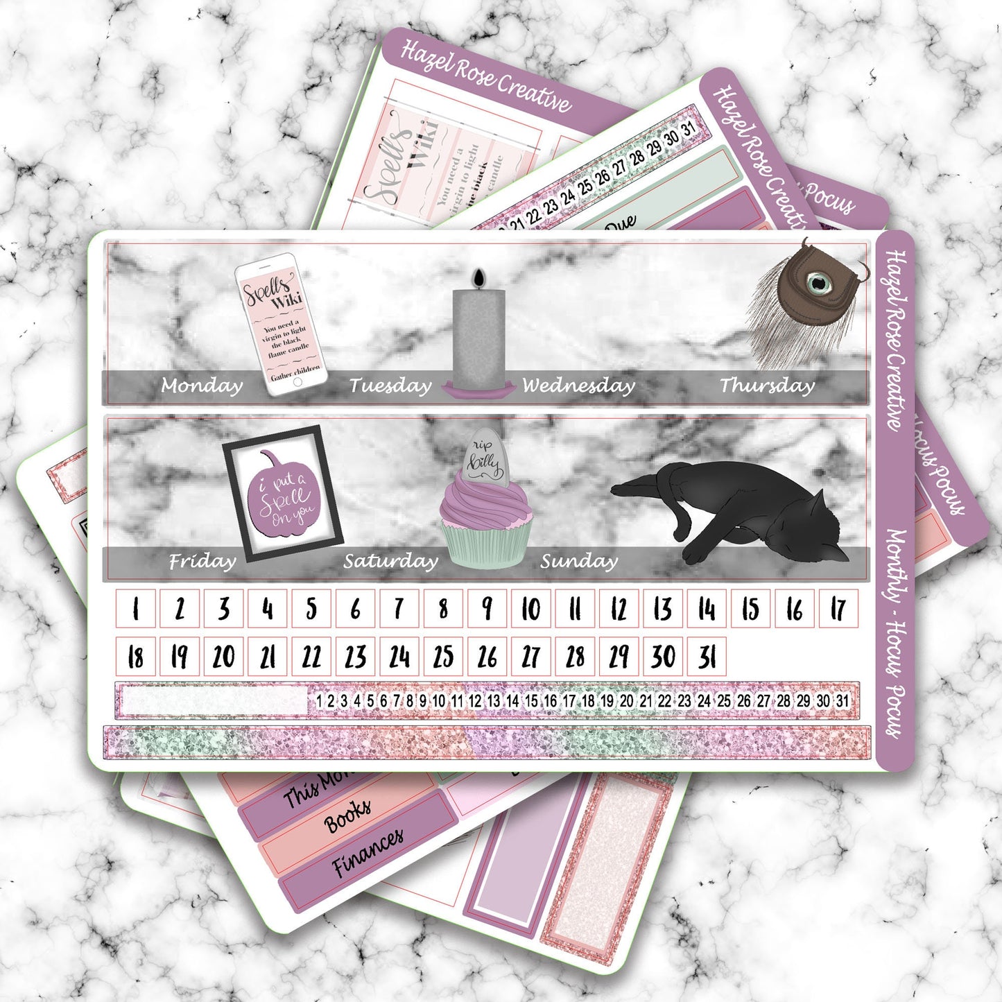 Monthly View Sticker Kit- Hocus Pocus