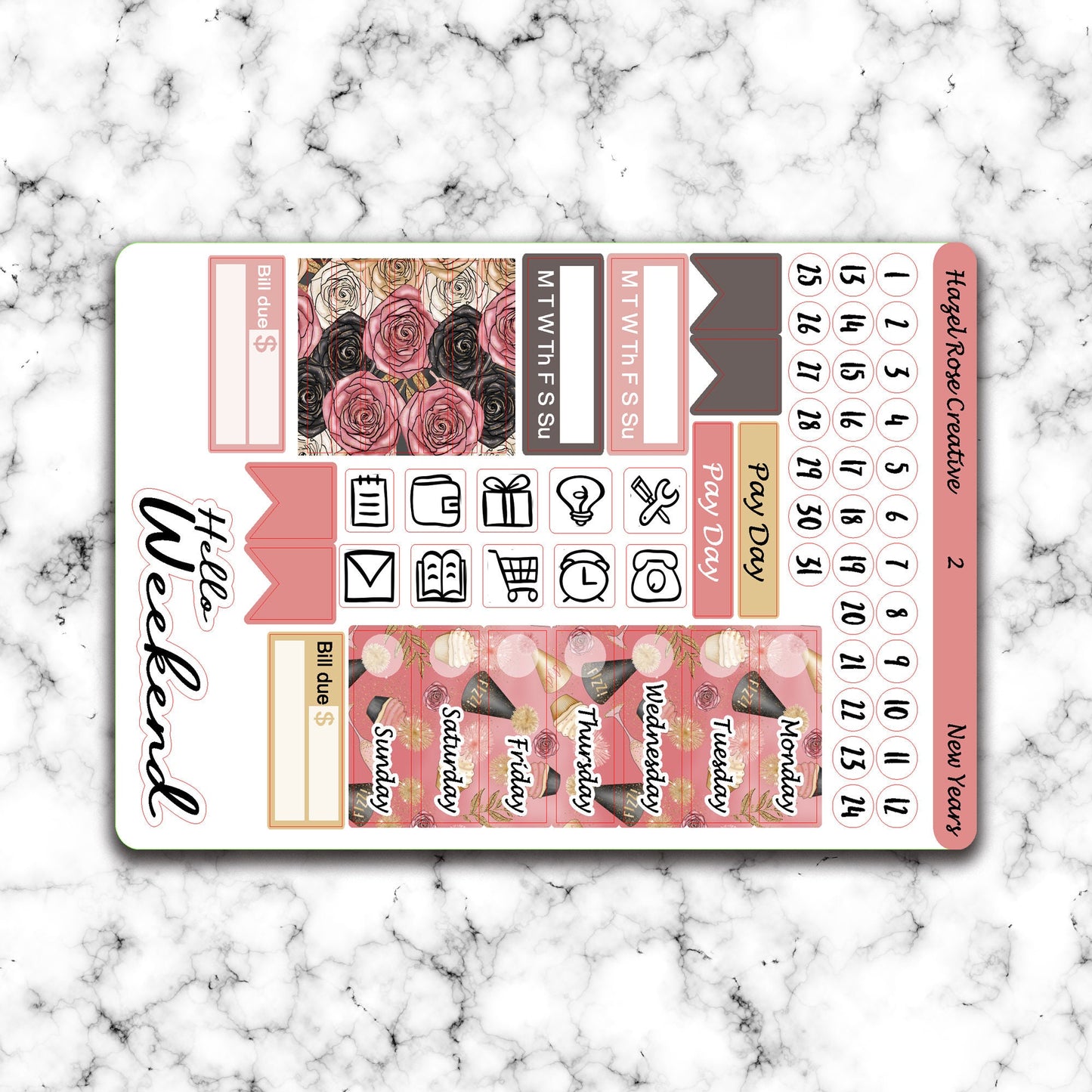 Vertical Weekly Sticker Kit - New Years