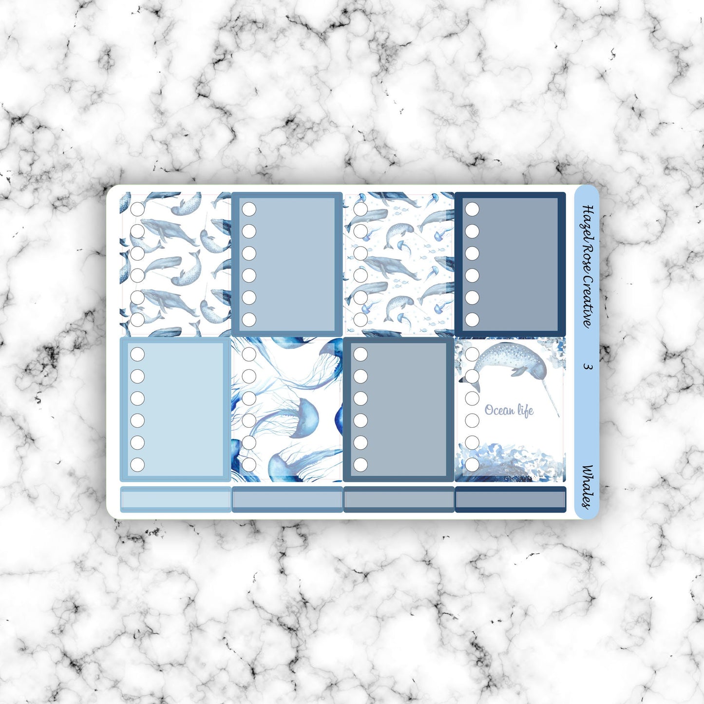 Vertical Weekly Sticker Kit - Whales