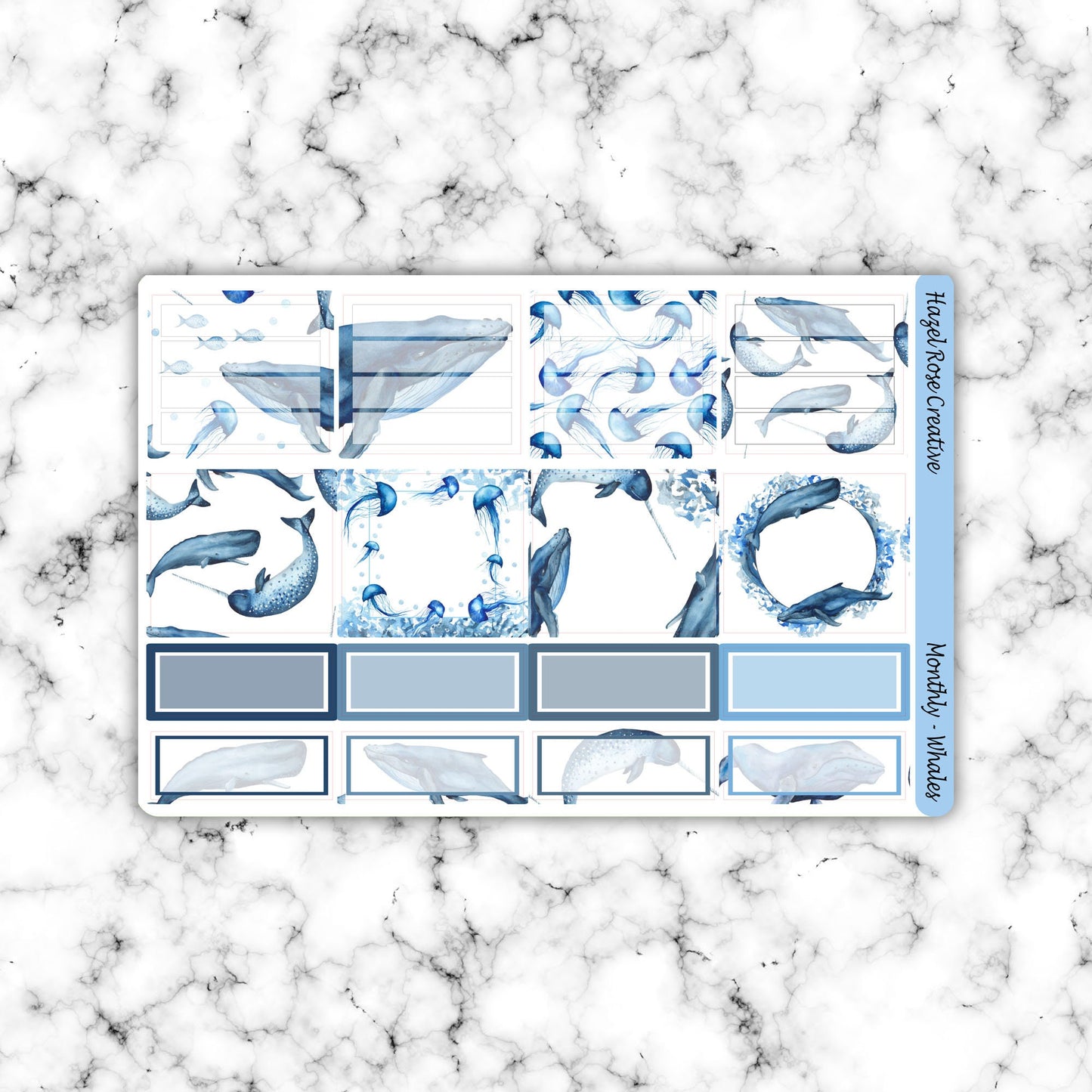 Monthly View Sticker Kit - Whales