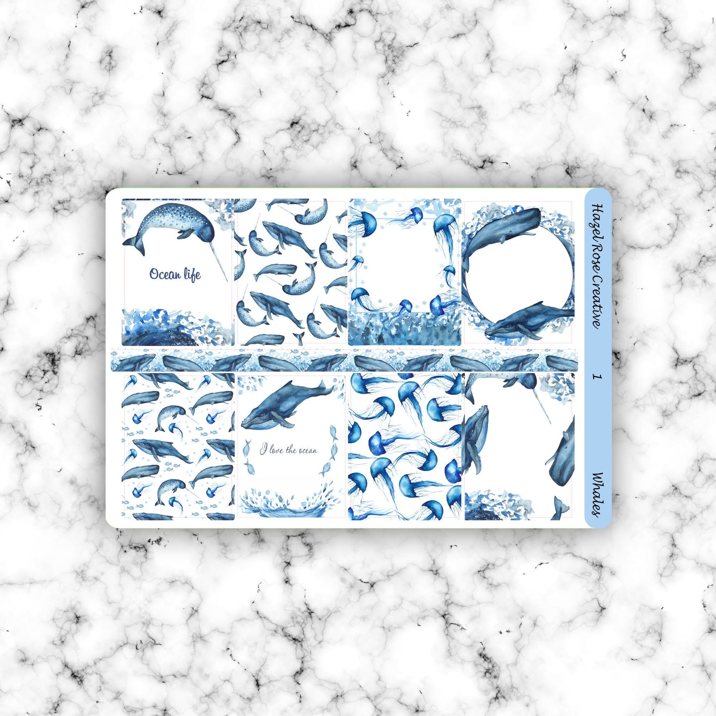 Vertical Weekly Sticker Kit - Whales