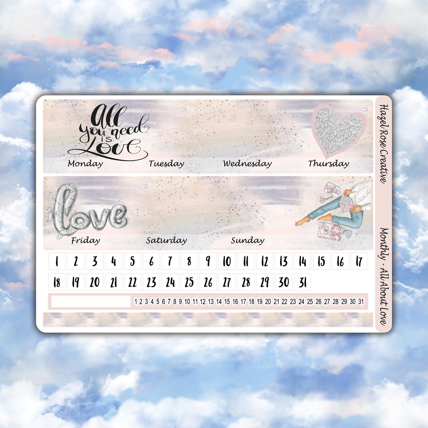Monthly View Sticker Kit - All About Love