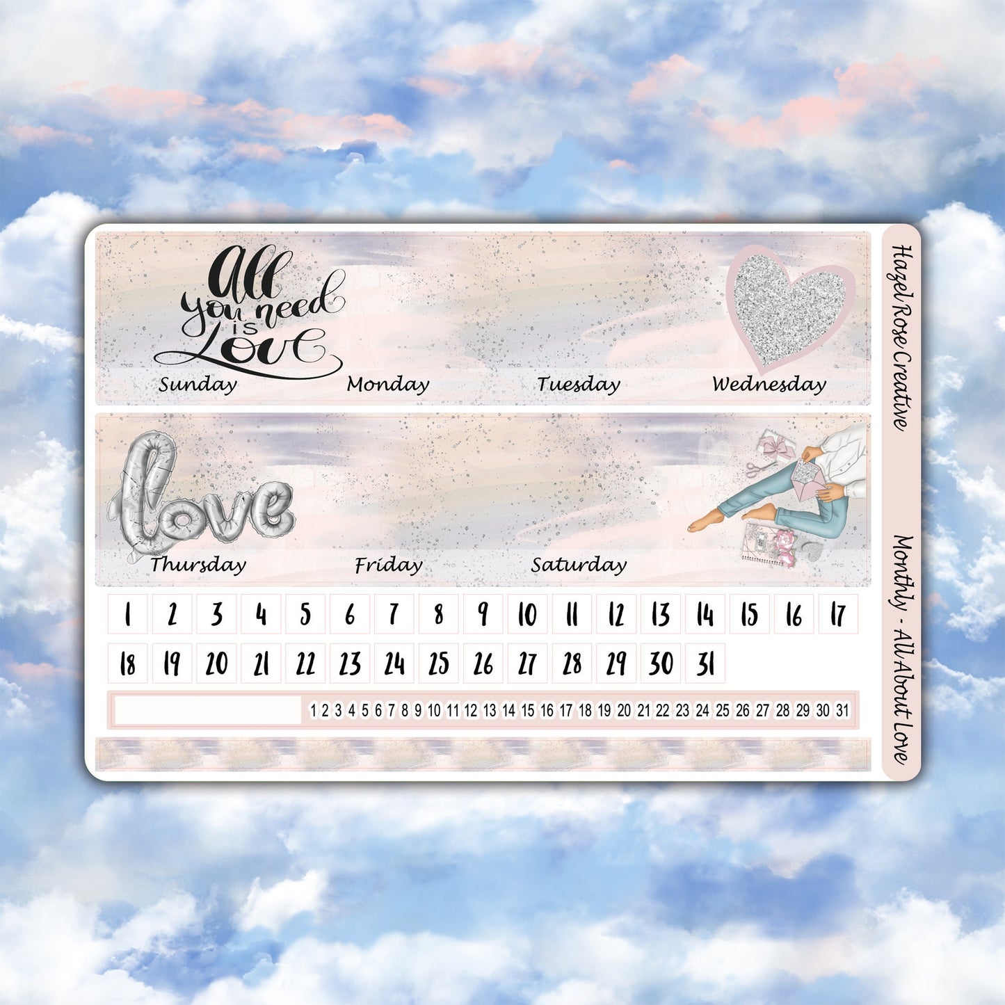 Monthly View Sticker Kit - All About Love