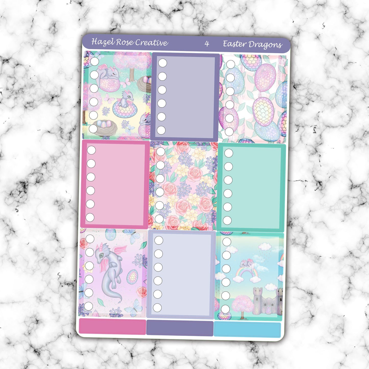 Vertical Weekly Sticker Kit - Easter Dragon