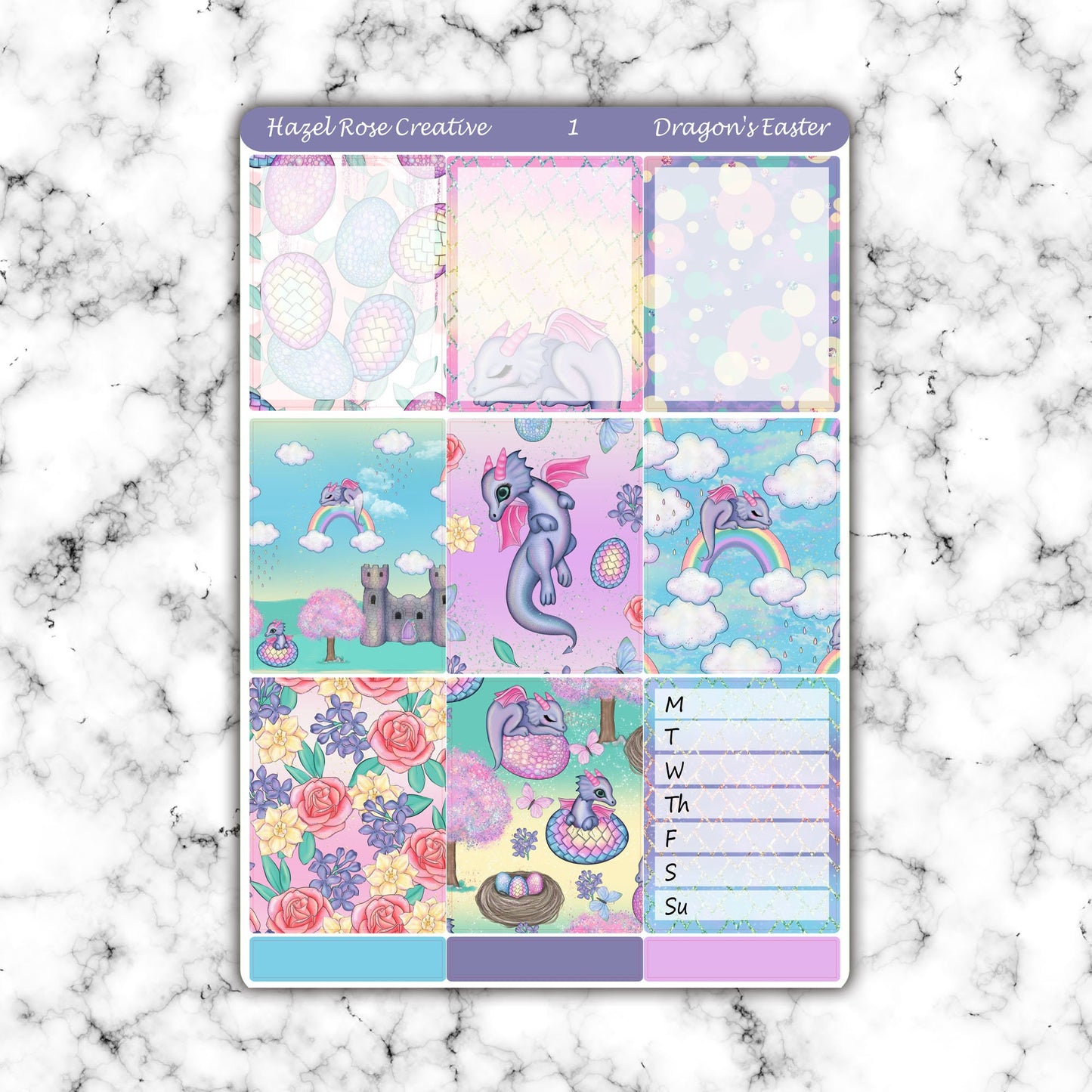 Vertical Weekly Sticker Kit - Easter Dragon