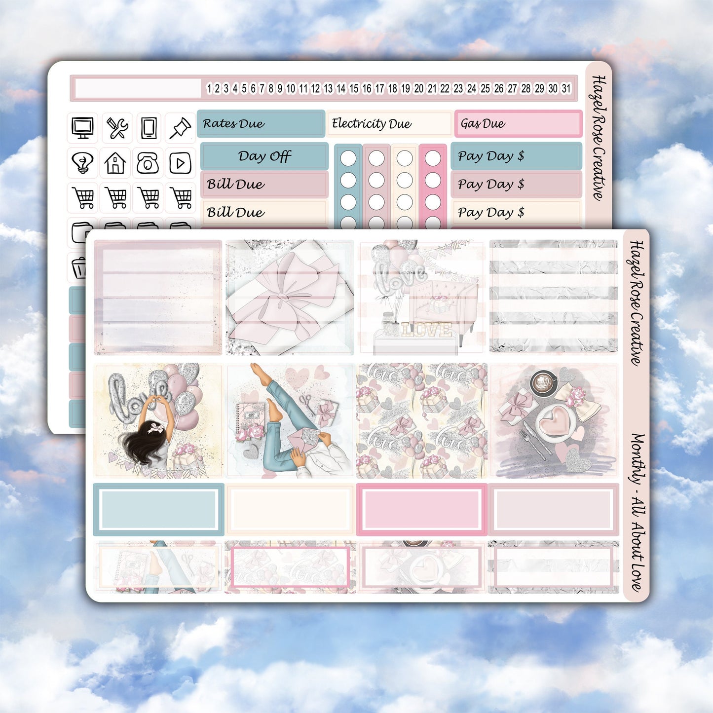 Monthly View Sticker Kit - All About Love
