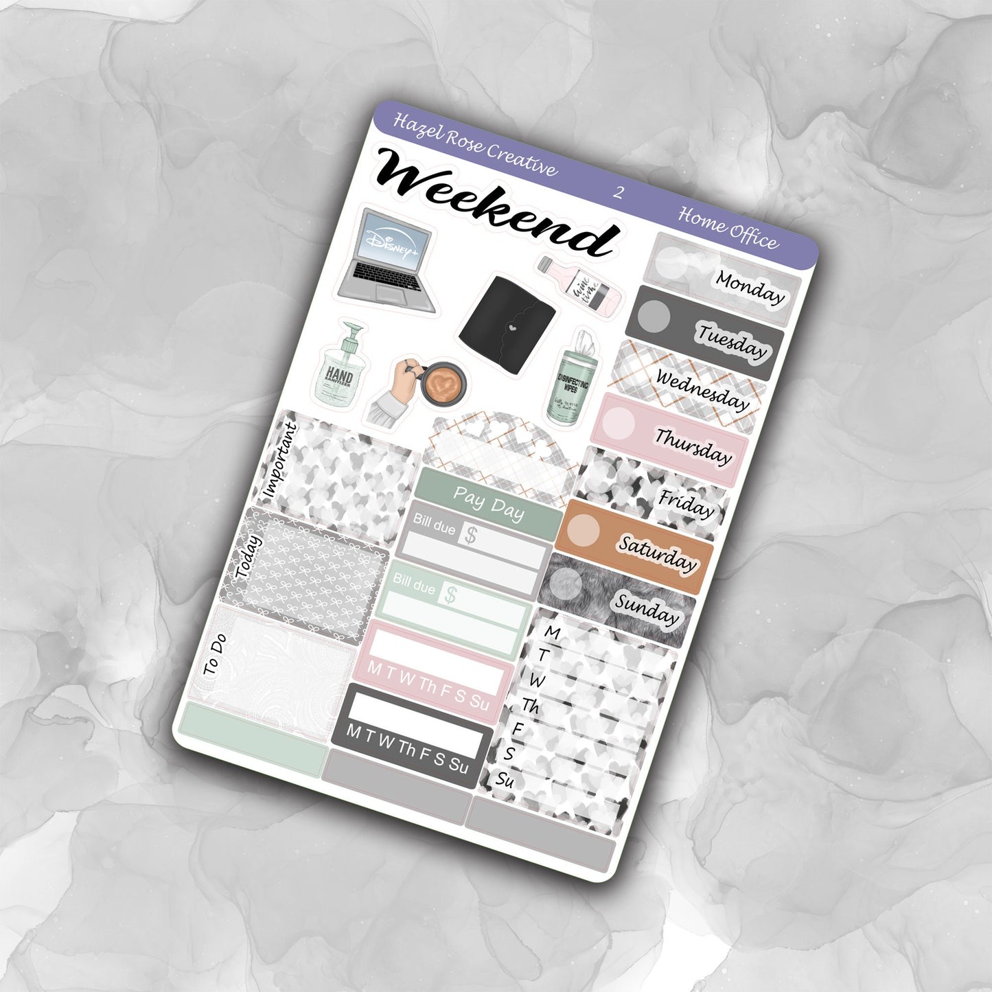 Vertical Weekly Sticker Kit - Home Office