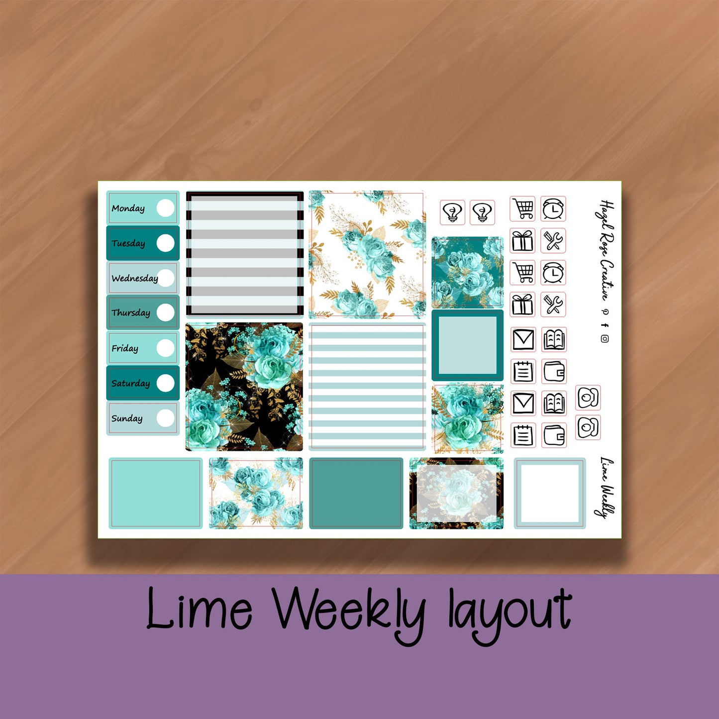 Lime Weekly Kit - Aqua & Gold