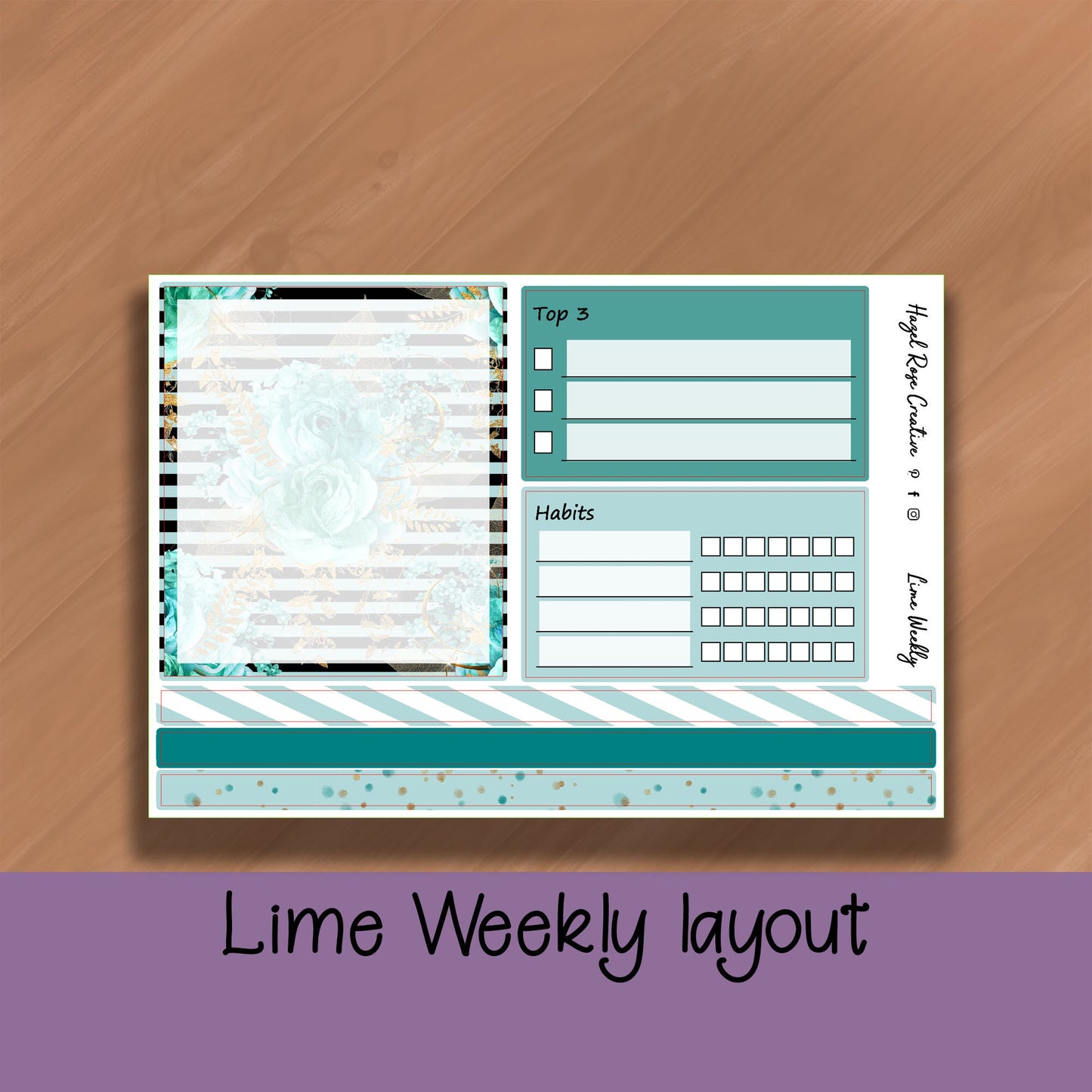 Lime Weekly Kit - Aqua & Gold