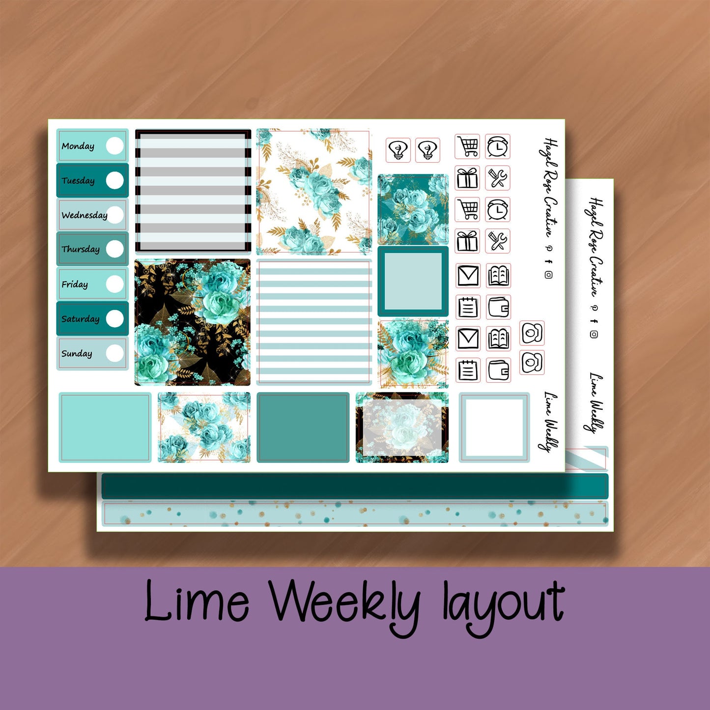 Lime Weekly Kit - Aqua & Gold