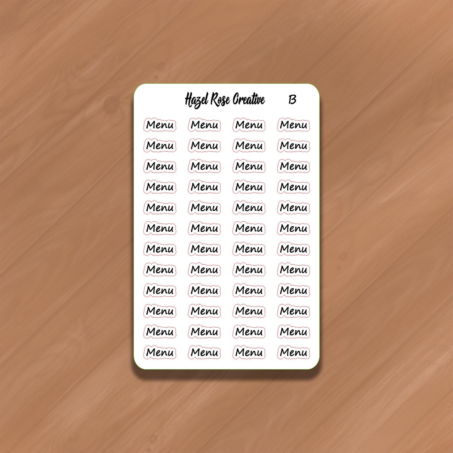 Functional Stickers - Menu