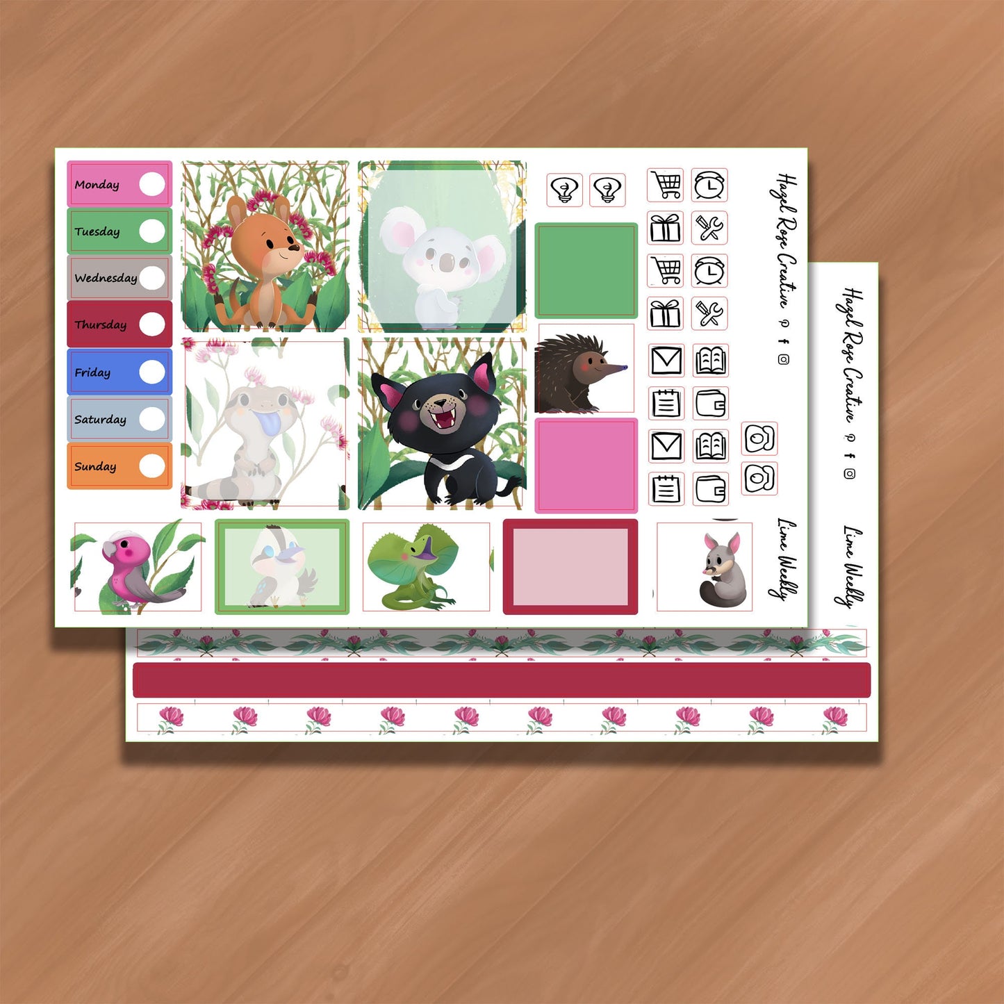 Lime Weekly Kit - Aussie Animals