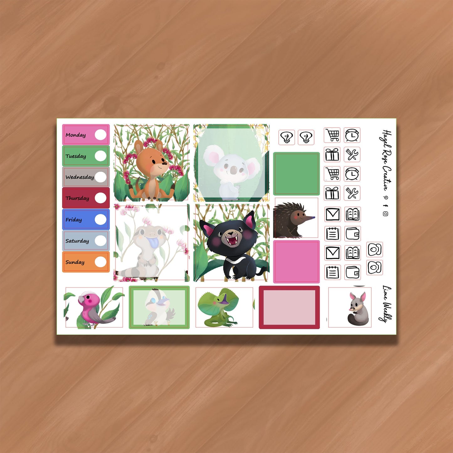 Lime Weekly Kit - Aussie Animals