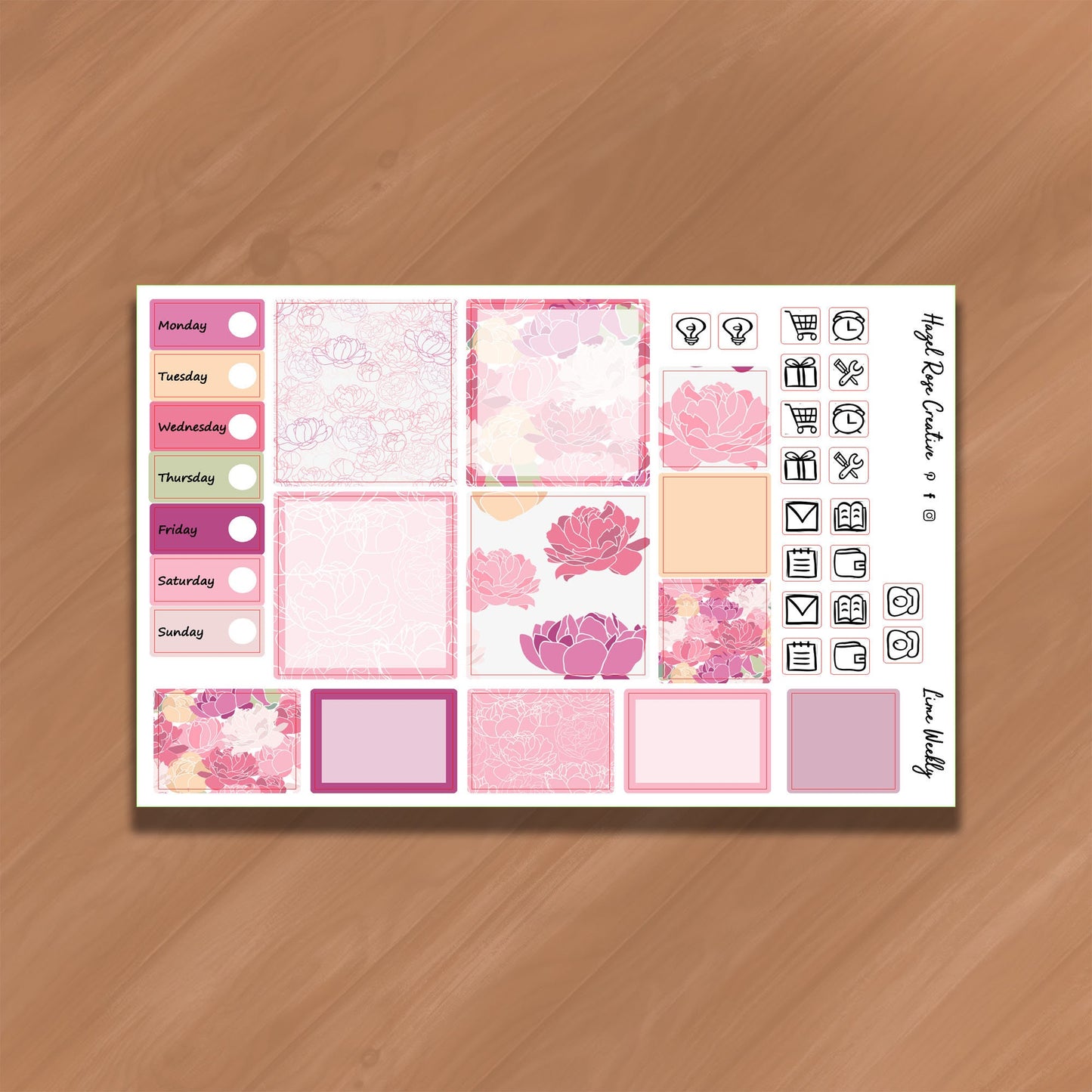 Lime Weekly Kit - Abstract Peonies