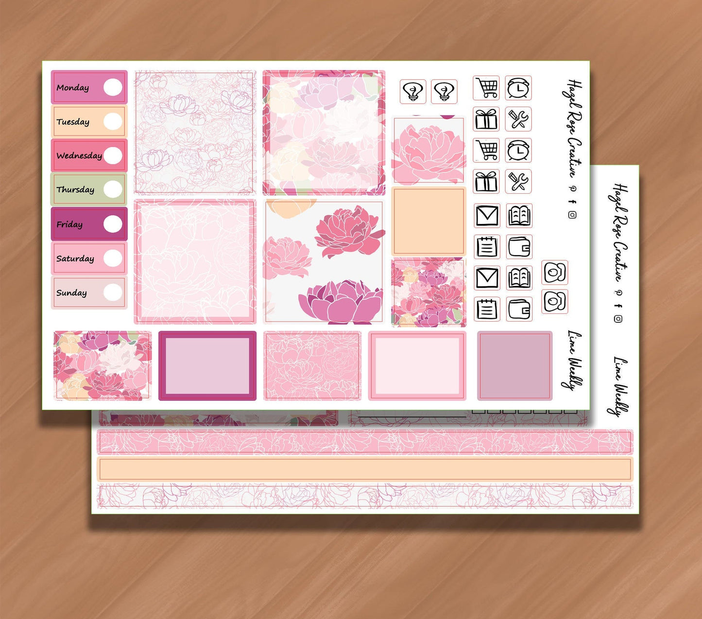 Lime Weekly Kit - Abstract Peonies