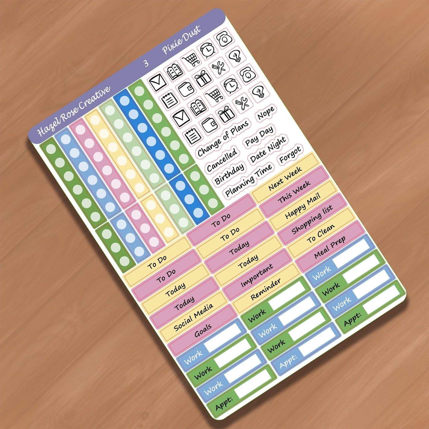 Vertical Weekly Sticker Kit - Pixie Dust