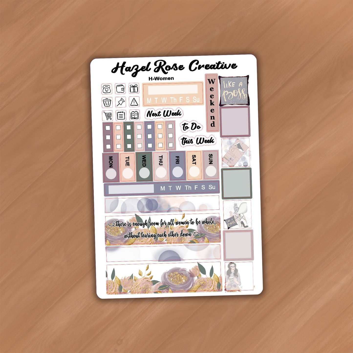 Hobo Weeks Weekly Sticker Kit - Women