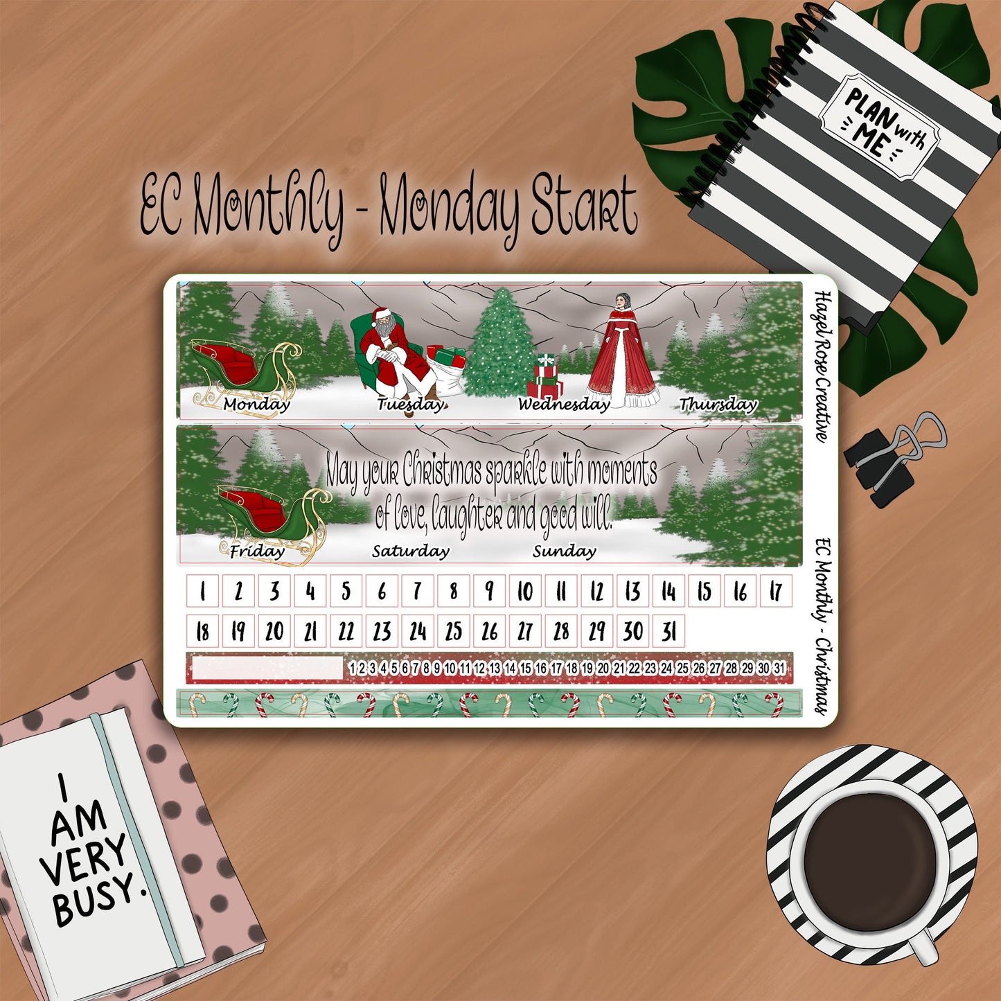 Monthly Kit - Christmas - Standard planners, Whistle & Birch Planners