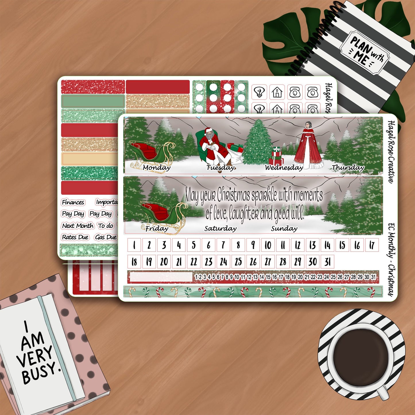 Monthly Kit - Christmas - Standard planners, Whistle & Birch Planners