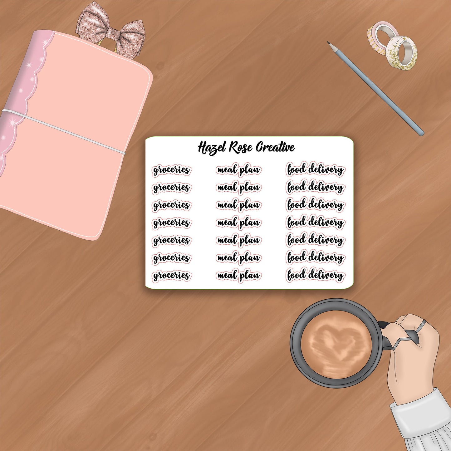 Functional Stickers - Groceries / Meal Plan / Food Delivery