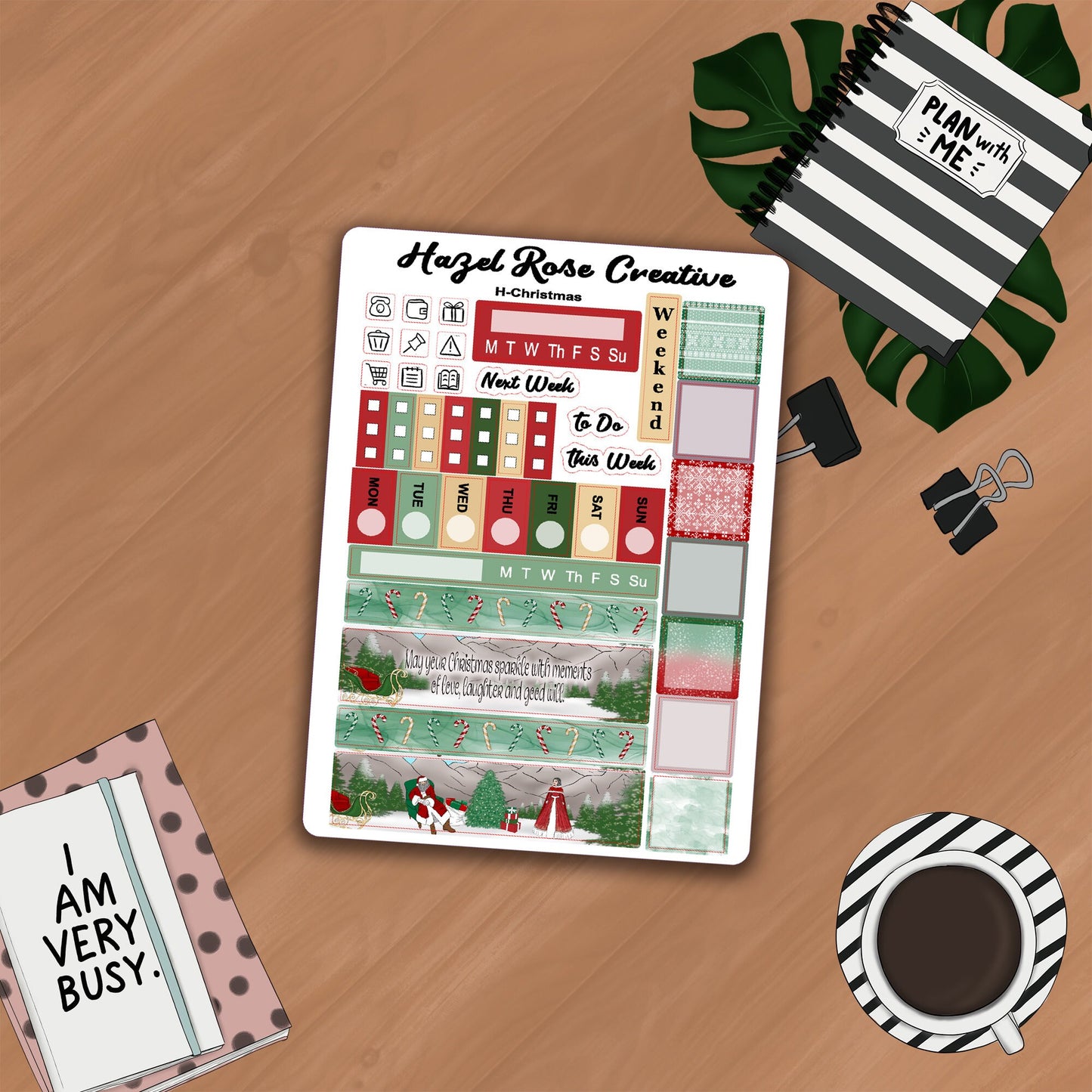 Hobo Weeks Weekly Sticker Kit -Christmas