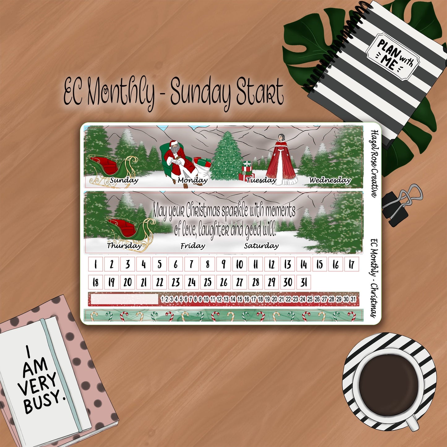 Monthly Kit - Christmas - Standard planners, Whistle & Birch Planners