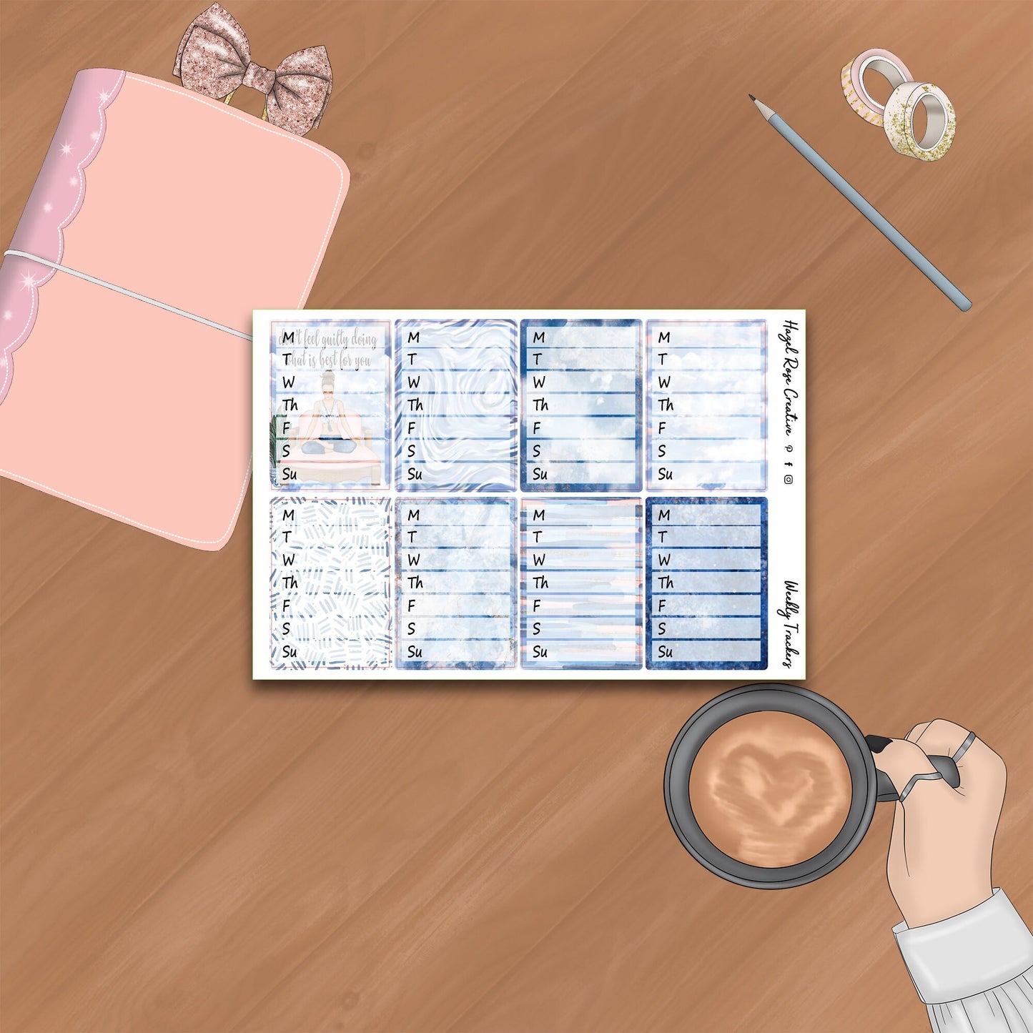 Functional Stickers - Weekly Trackers - Tranquillity