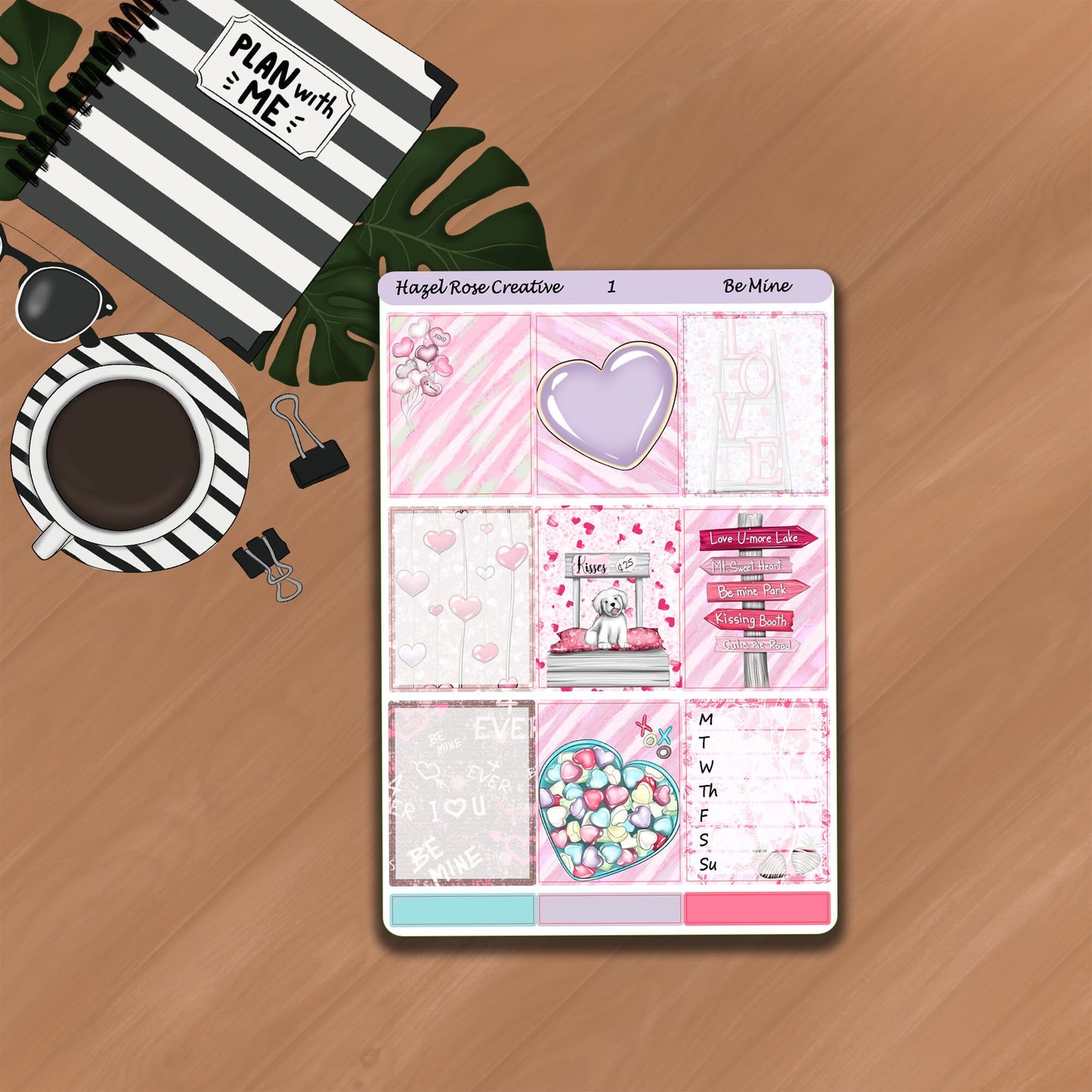 Vertical Weekly Sticker Kit - Be Mine