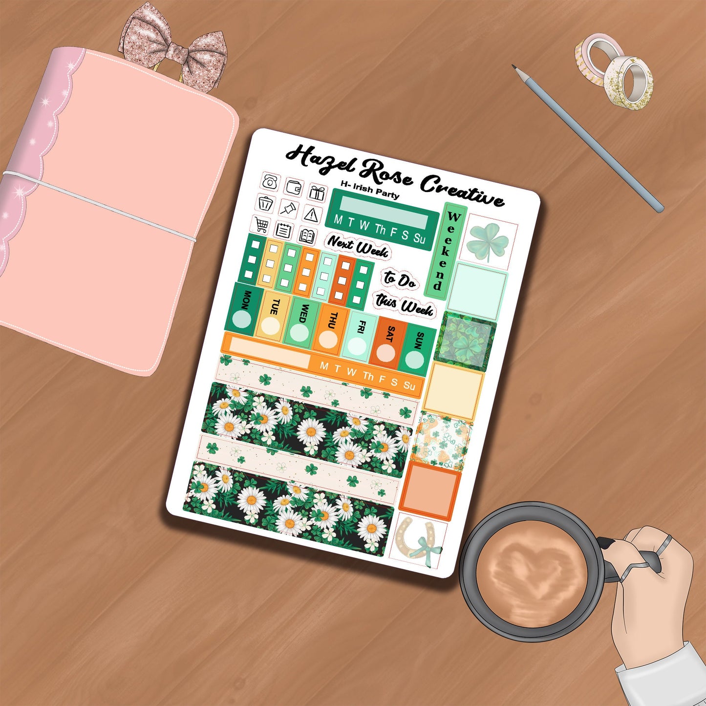 Hobo Weeks Weekly Sticker Kit - Irish Luck