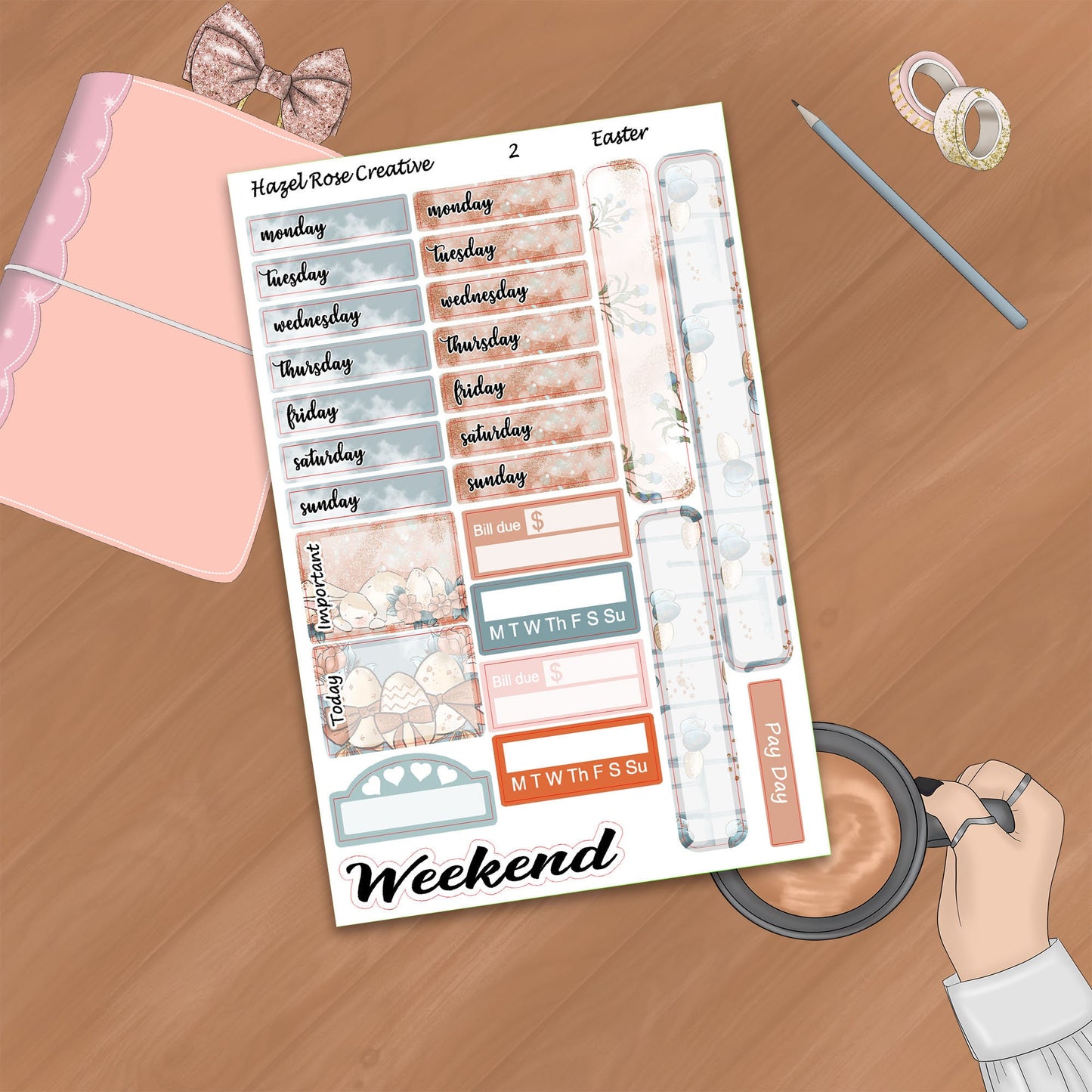 Vertical Weekly Sticker Kit - Easter
