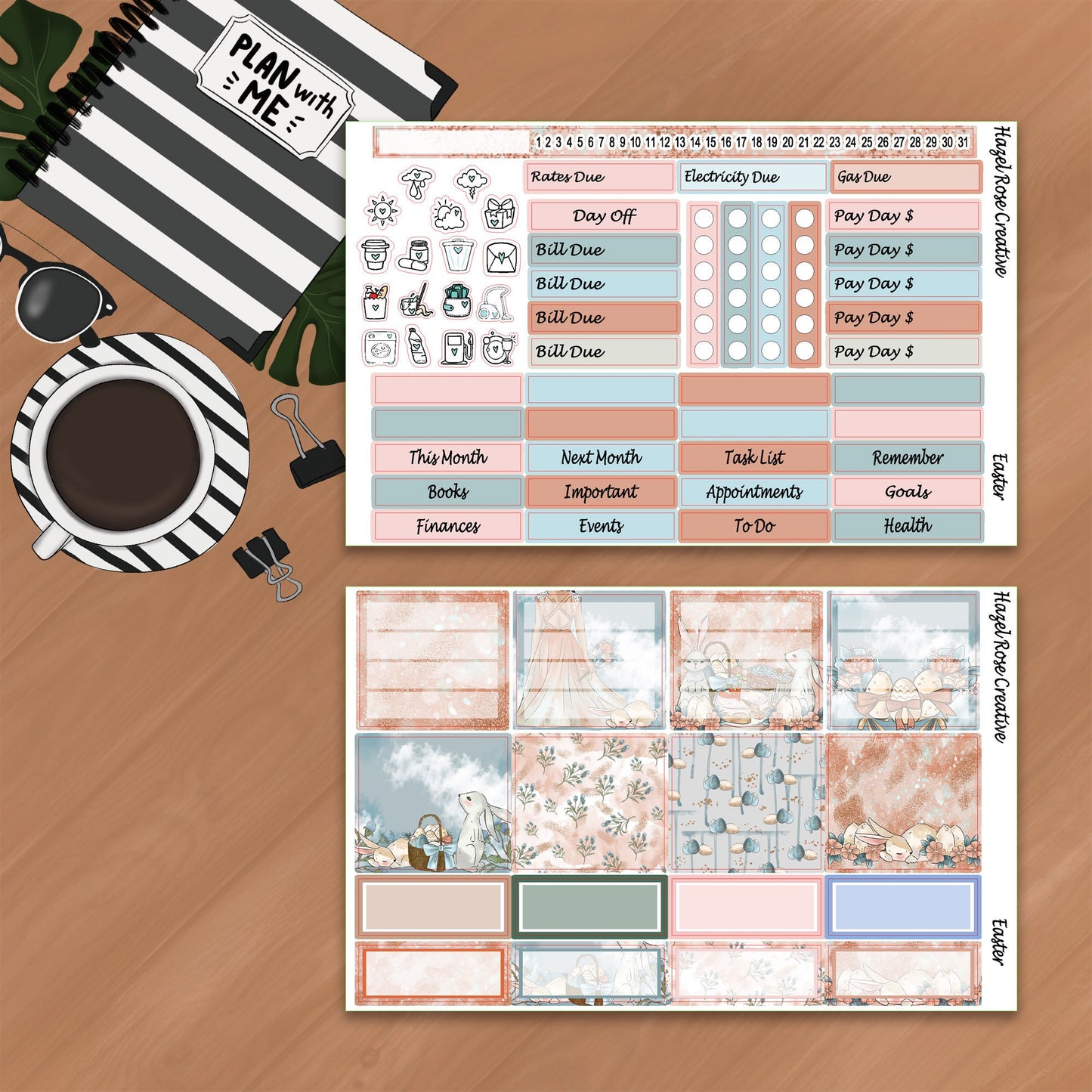 Monthly Kit Whistle & Birch Planner- Easter