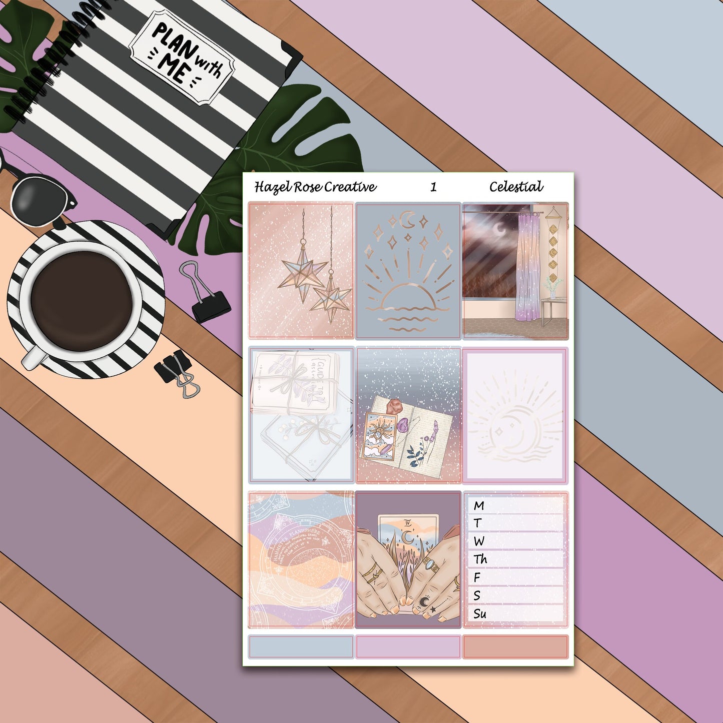 Vertical Weekly Sticker Kit - Celestial