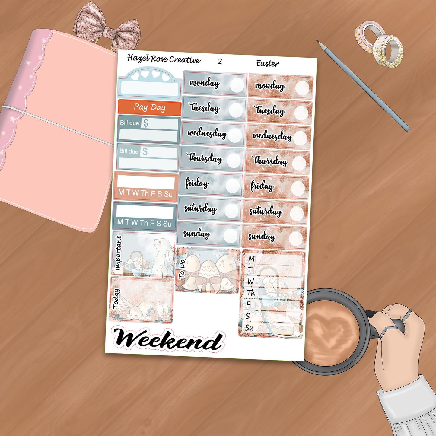 Vertical Weekly Sticker Kit - Easter